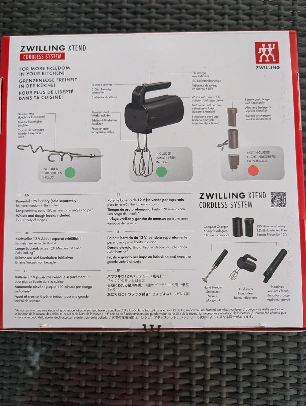 Zwilling - NWT Xtend Cordless Hand Mixer Set - WITHOUT BATTERY VERSION